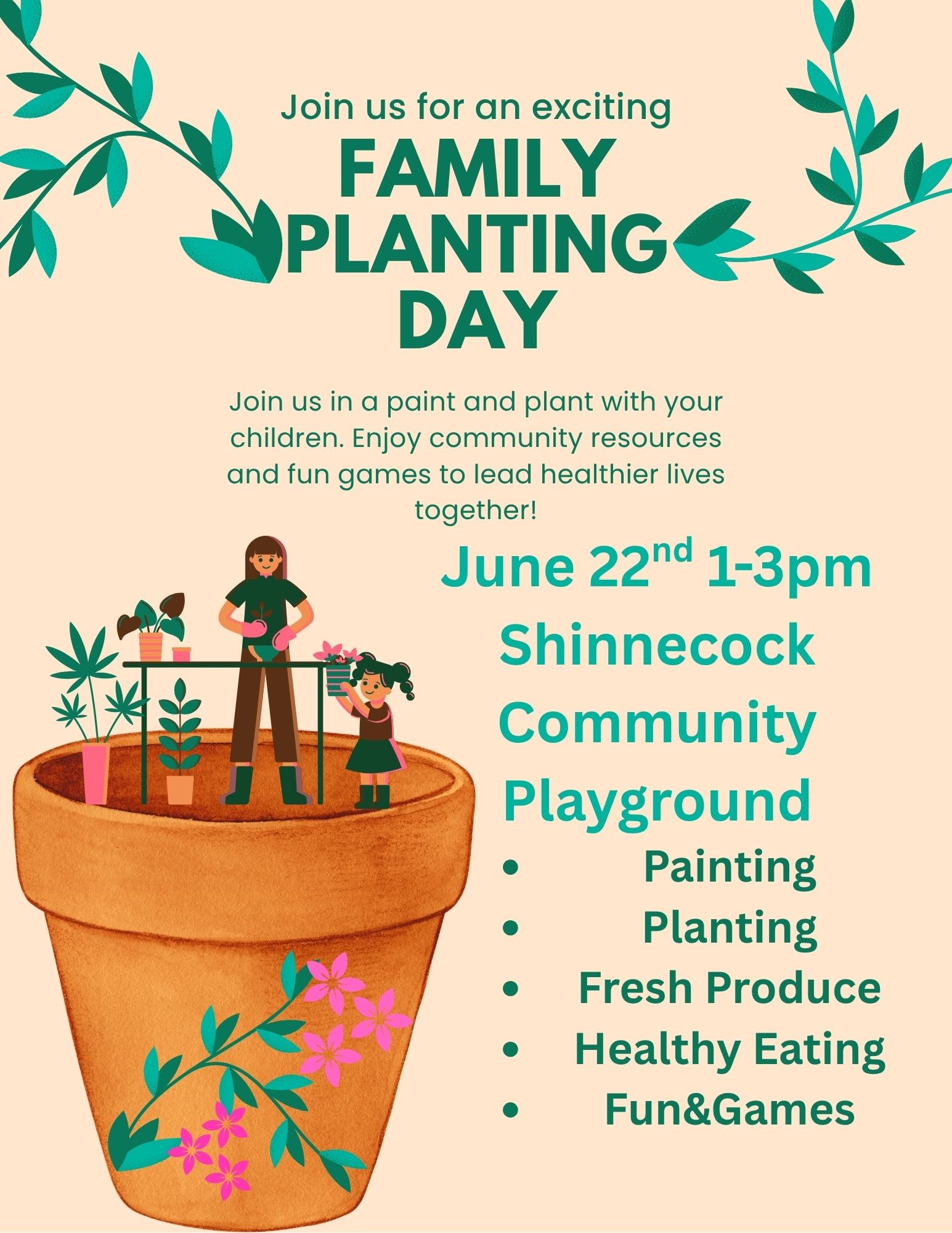 Families gathering together for Family Planting Day